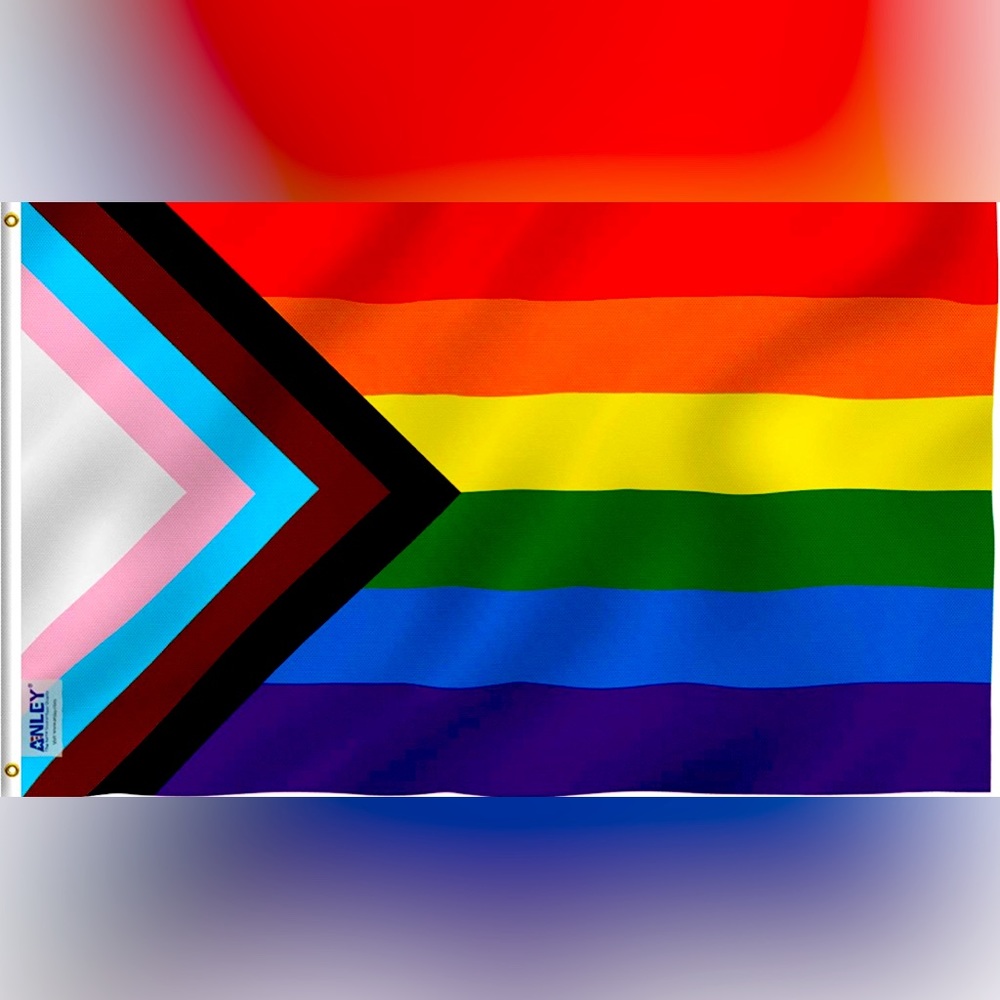 Progressive Pride Flag, NEW in package, 3 x 5 foot LGBTQ plus. Trans Flag